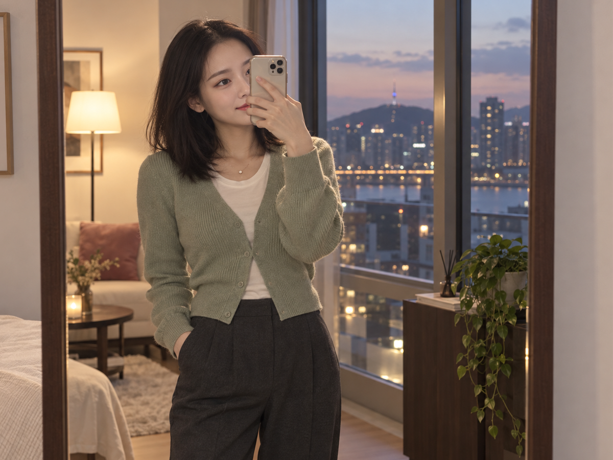 인천광역시 강화군 이동과 방문 일정을 안내하는 젊은 성인 한국 여성 관리사